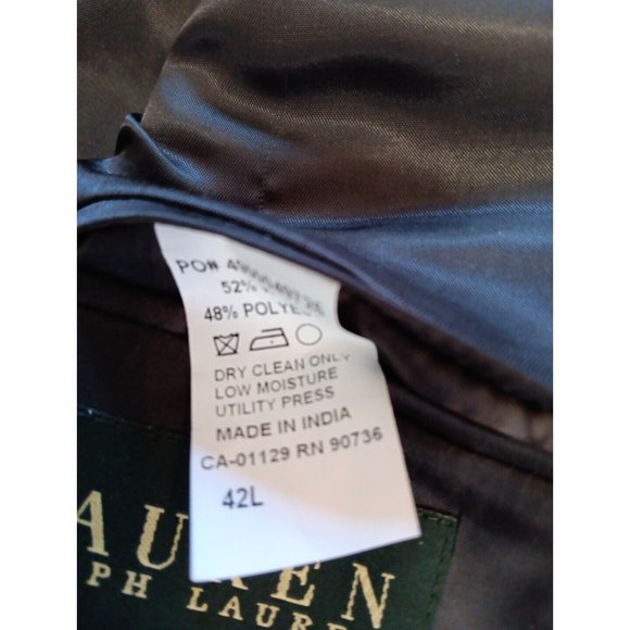 LAUREN RALPH LAUREN Mens Size 42L Charcoal Grey Wool‎  Blend Blazer - Picture 4 of 9